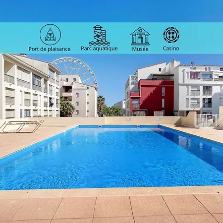 Confortable Avec Climatisation Au Cap D'agde Avec Port, Plages Et Nature Accessible A Pied Agde